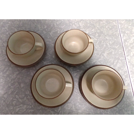 CRATE & BARREL 8 PC. CUP AND SAUCER SET in the "DUNE" PATTERN