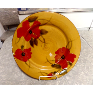 "FLEUR de PARADIS" for LIVING QUARTERS ROUND HIBISCUS DINNER PLATE