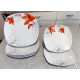 TABLETOPS GALLERY 6 PC. PORCELAIN DINNERWARE SET in the RED "LILY" PATTERN