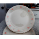 CORELLE 4 PC. DINNER PLATE SET in the SANDSTONE  "FOREVER YOURS" HEARTS PATTERN