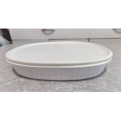 2 Pc. Corning 1.8L French White F-6-B Casserole Dish with Plastic Storage Lid