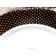 STEELITE INTERNATIONAL ENGLAND GOLD DOTS on a BLACK RIM DINNER PLATE