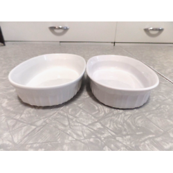 2 PC. CORNING F-15-B FRENCH WHITE 15 OZ. CASSEROLE SET