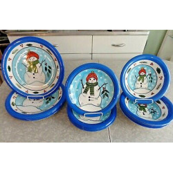 LIBBEY 12 PC. DINNERWARE SET in the HOLIDAY "SNOWMAN" PATTERN