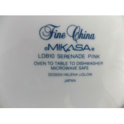 4 PC. MIKASA FINE CHINA SOUP/CONSOMME' BOWL SET in the "SERENADE" PINK PATTERN