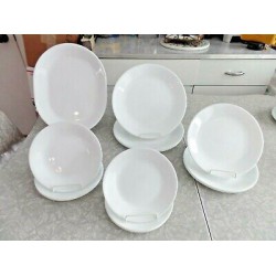 CORELLE WINTER FROST 25 PC. DINNERWARE SET...(4) MUGS & (4) SAUCERS NOT PICTURED