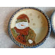 (4) PC ST. NICHOLAS SQUARE SNOWMAN DESIGN "FOREST FRIENDS" 6 3/4" DESSERT PLATES