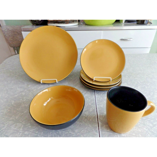 CHOOSE (1) PIECE of CORELLE STONEWARE "HEARTHSTONE" TURMERIC YELLOW DINNERWARE