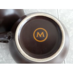 (2) X-LARGE 16 OZ. "CIRCLE M"  LOGO COLORED COFFEE/TEA CUPS