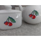 CORELLE COORDINATES 3 PC. 48 OZ TEA POT & NAPKIN HOLDER in "FRUIT BASKET" CHERRY