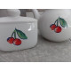 CORELLE COORDINATES 3 PC. 48 OZ TEA POT & NAPKIN HOLDER in "FRUIT BASKET" CHERRY