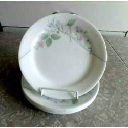 CORELLE 6 PC. BREAD & BUTTER PLATE SET in the BEAUTIFUL "VERANDA" ROSE PATTERN