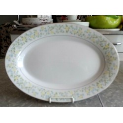 CROWN MING FINE CHINA LARGE OVAL SERVING PLATTER in the "SPRING GARDEN" PATTERN