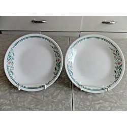 (2) PC. CORELLE DESSERT PLATE SET in the "ROSEMARIE" FLOWER PATTERN