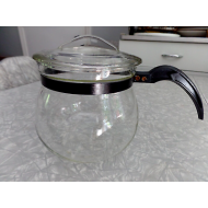 #RARE#  1 1/2 QUART COFFE/TEAPOT by DUNBAR GLASS CO. CIRCA 1944 HAND BLOWN GLASS