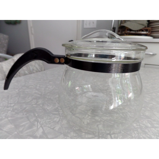 #RARE#  1 1/2 QUART COFFE/TEAPOT by DUNBAR GLASS CO. CIRCA 1944 HAND BLOWN GLASS