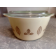 TRULY VINTAGE RET.  PYREX GOLD LEAF PATTERN 1 QUART #473 CASSEROLE DISH with LID