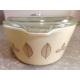 TRULY VINTAGE RET.  PYREX GOLD LEAF PATTERN 1 QUART #473 CASSEROLE DISH with LID