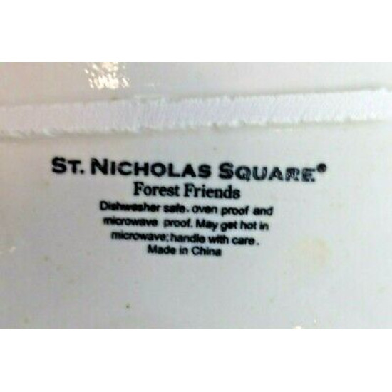 ST. NICHOLAS SQUARE SNOWMAN DESIGN "FOREST FRIENDS" 11 1/4" DINNER/SERVING PLATE