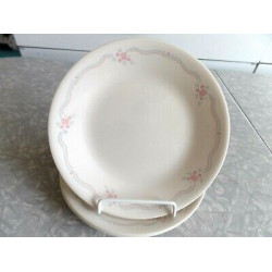 CORELLE (4) PC. BREAD & BUTTER PLATE SET in the "ENGLISH BREAKFAST" PATTERN