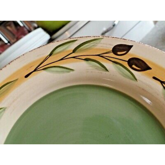 SIGNATURE DEBBY SEGURA DESIGNED 7 PC. SALAD/LUNCH PLATES in the "OLIVE" PATTERN