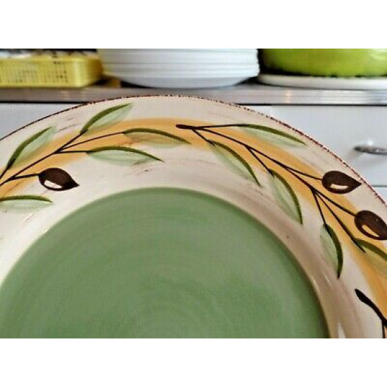 SIGNATURE DEBBY SEGURA DESIGNED 7 PC. SALAD/LUNCH PLATES in the "OLIVE" PATTERN