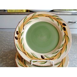 SIGNATURE DEBBY SEGURA DESIGNED 7 PC. SALAD/LUNCH PLATES in the "OLIVE" PATTERN