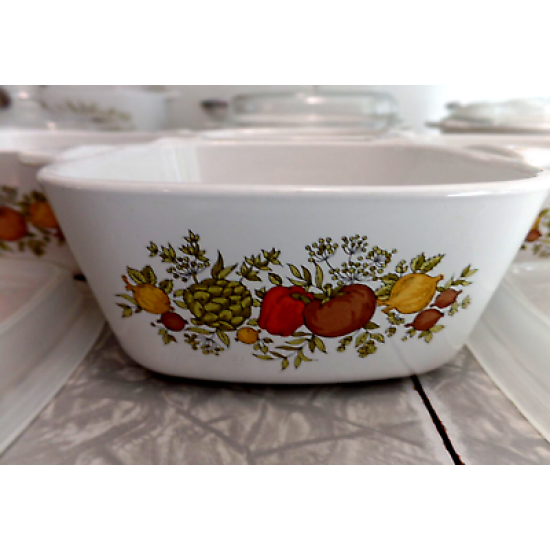 VTG RARE CORNING WARE 18 PC "SPICE of LIFE" VEGETABLE PATTERN CASSEROLE DISH SET