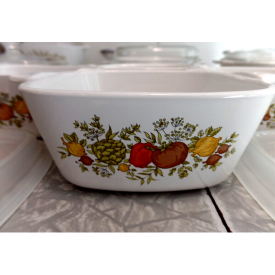 VTG RARE CORNING WARE 18 PC "SPICE of LIFE" VEGETABLE PATTERN CASSEROLE DISH SET