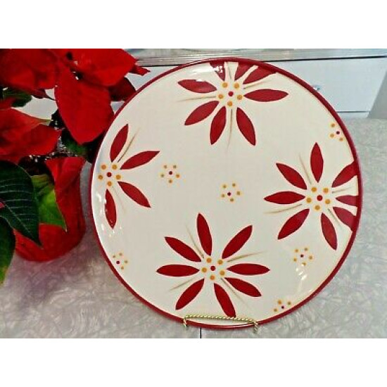 TEMPTATIONS PRESENTABLE OVENWARE OLD WORLD "VIVID" PATTERN 13" ROUND SERVE TRAY 