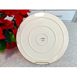 TEMPTATIONS PRESENTABLE OVENWARE OLD WORLD "VIVID" PATTERN 13" ROUND SERVE TRAY 