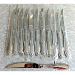 RSVP  TM  12 PC "BEADED"  PATTERN 18/10 STAINLESS STEEL STEAK KNIFE SET