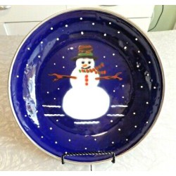 THE GOLDEN RABBIT II  DENISE S. HARVEY DESIGN ENAMELWARE SNOWMAN SERVING BOWL